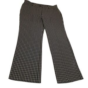Counterparts Womens Black White Grid Check Flare Leg Pants Business Casual Sz 16